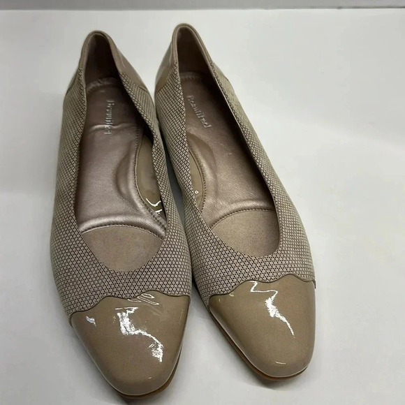 BeautiFeel Karen Shoes Houndstooth Cap Toe Patent Leather Slip On Tan Size 40 9 - Picture 2 of 12